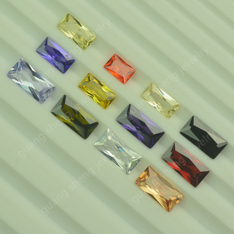 20 Colors Princess Cut Right-Angled Rectangular Artificial Zircon Loose Stones Cubic Zirconia Gemstones Bright Stones Colored Diamonds