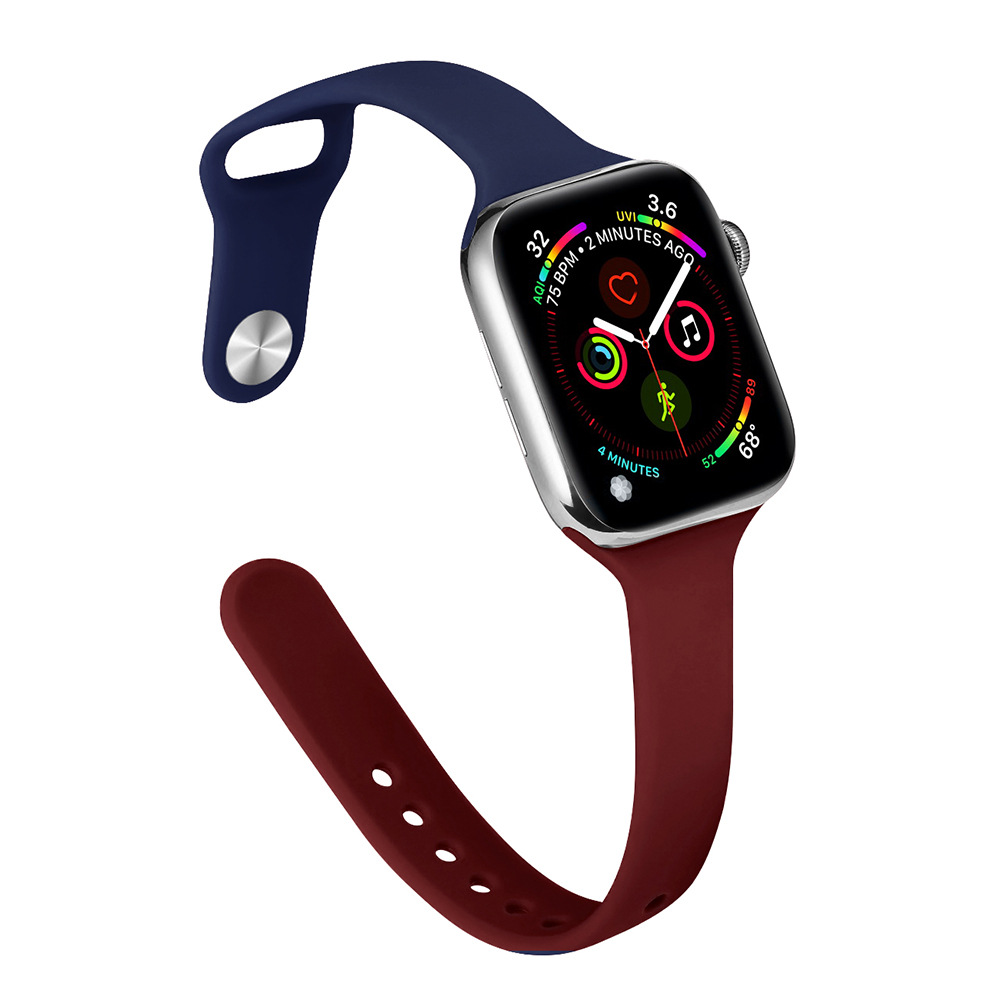 Aplicable Apple Watch correa Applewatch8SE7654 cintura pequeña correa de silicona delgada moda deportiva