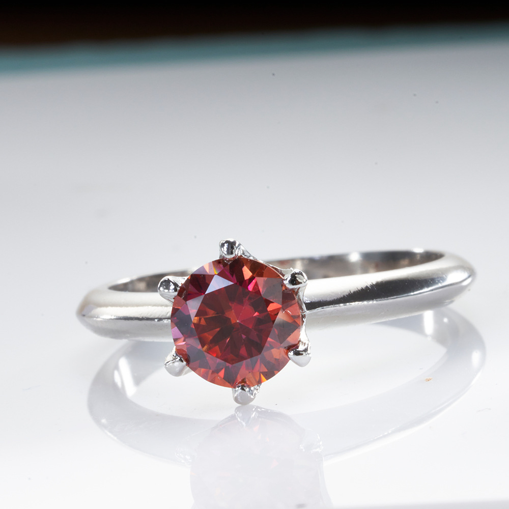 123 quilates púrpura turquesa anillo de moissanita lote de anillo de diamante de color D color sobre la prueba de penetración transfronteriza