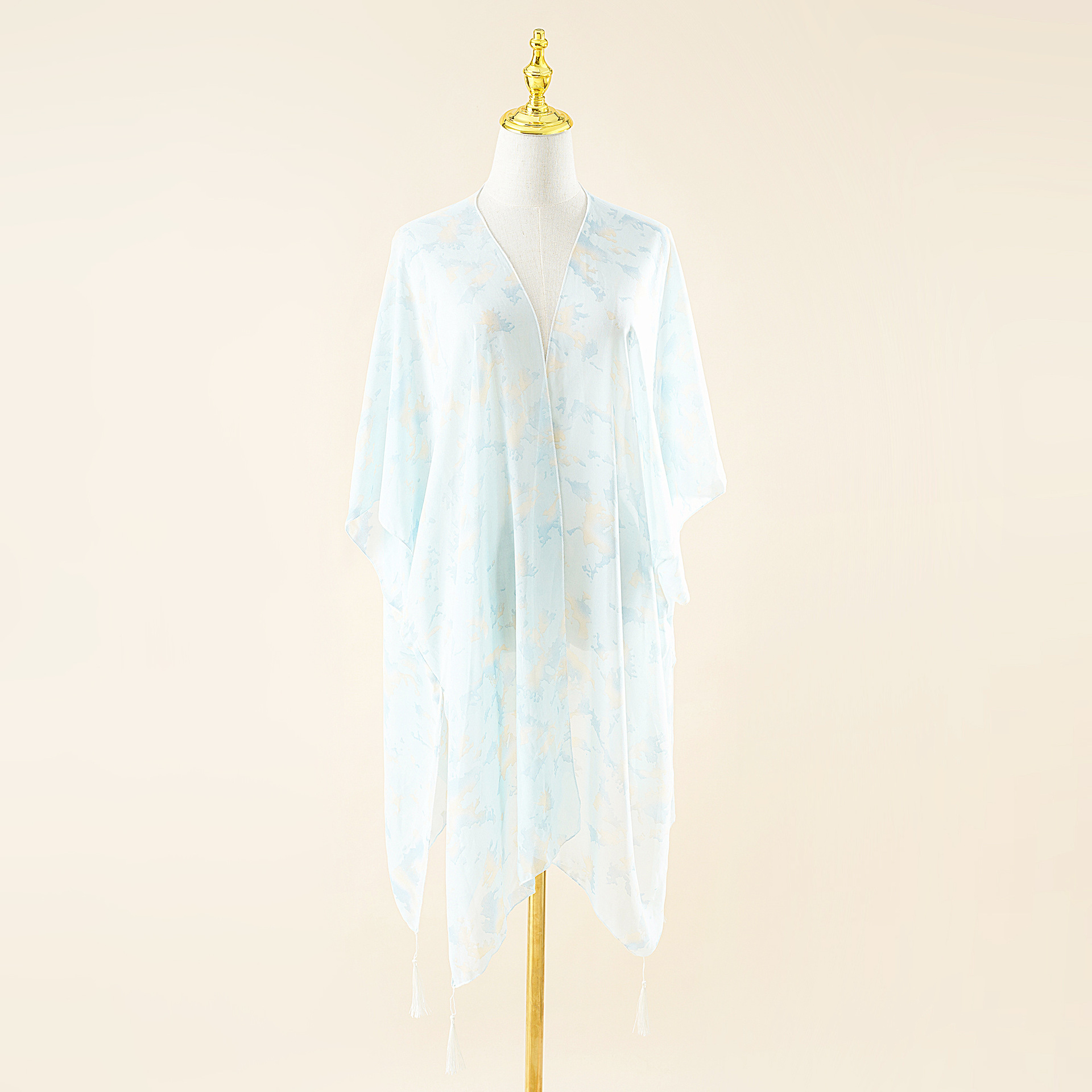 Chiffon cardigan Delgado chal playa vacaciones bikini traje de baño desgaste exterior blusa playa ropa de protección solar de las mujeres Mediados de longitud image 7