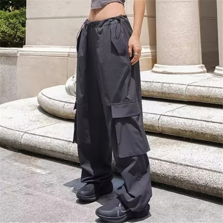 Spice Girl Style Casual Street Photograph Fashionable Overalls High Waist Loose Three-dimensional Pocket Design Legs Two-wear Sweatpants Spice Girl Style Casual Street Photograph Fashionable Overalls High Waist Loose Three-dimensional Pocket Design Legs Two-wear Sweatpants