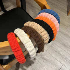 復古時尚毛線發箍頭飾 韓版2024新款bai搭發卡網紅簡約頭箍髮飾女