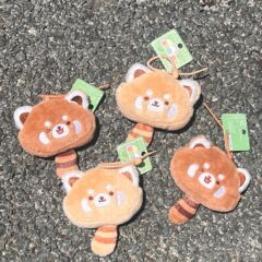 かわいいアニメのぬいぐるみ3インチのアライグマのイヤホンのストラップが精巧で小さいアライグマの小銭入れのおもちゃです。