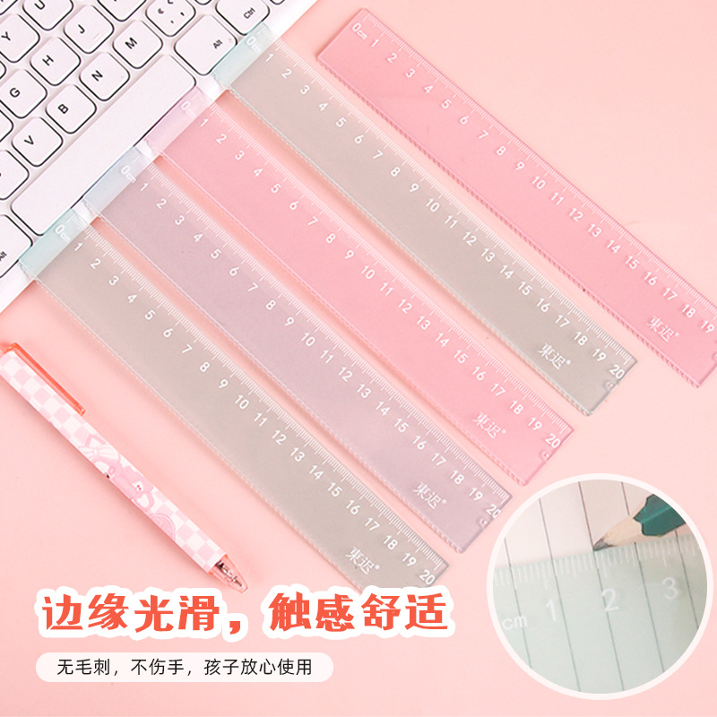 Nueva regla de color gelatina estudiante ins niña corazón regla de escala de 20cm aprendizaje pintura de oficina herramienta de medición