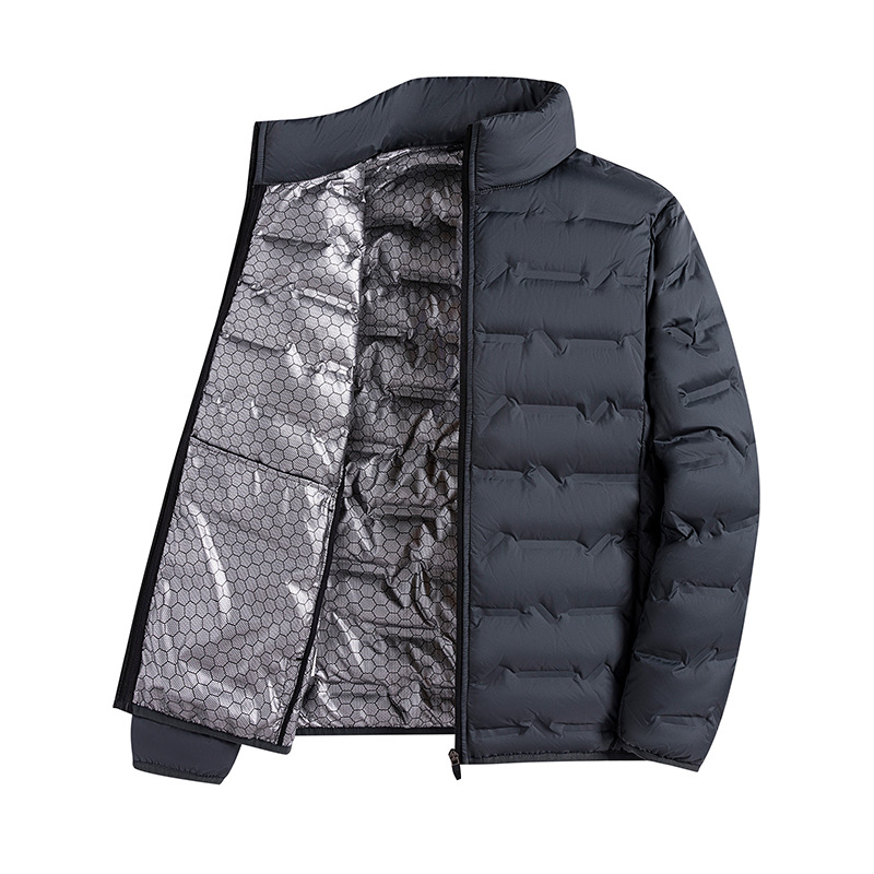 Transfronterizos de tamaño grande chaqueta de plumón ligera para hombres nuevo otoño invierno chaqueta de grafeno de cuello blanco chaqueta casual para hombres