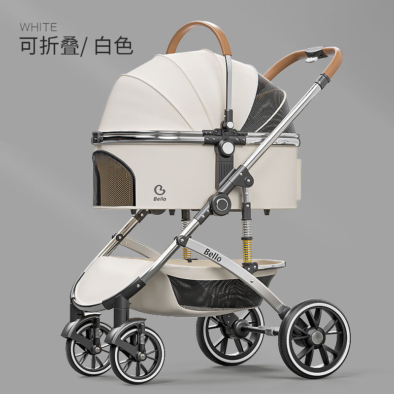中大型宠物推车铝合金狗狗手推犬PU轮外出行车包分离折叠