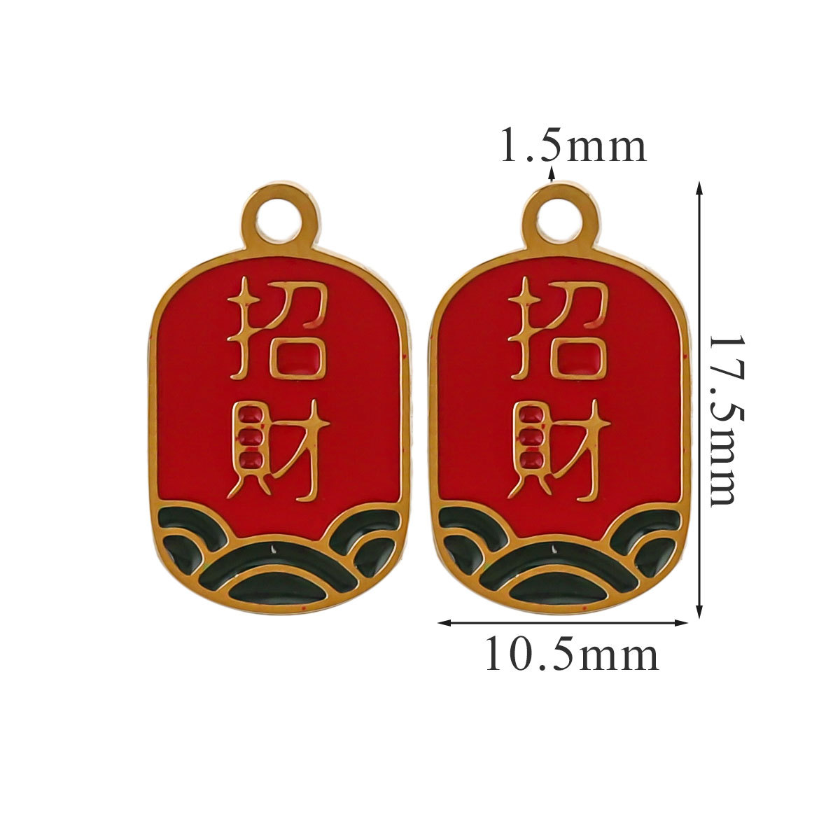 Acero inoxidable decoración de Año Nuevo colgante colgante colgante joyería DIY accesorios felicitaciones aretes collares ricos