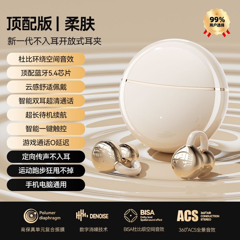 2025跨境爆款耳夹式蓝牙耳机运动降噪高颜值长续航佩戴舒适不压耳|undefined