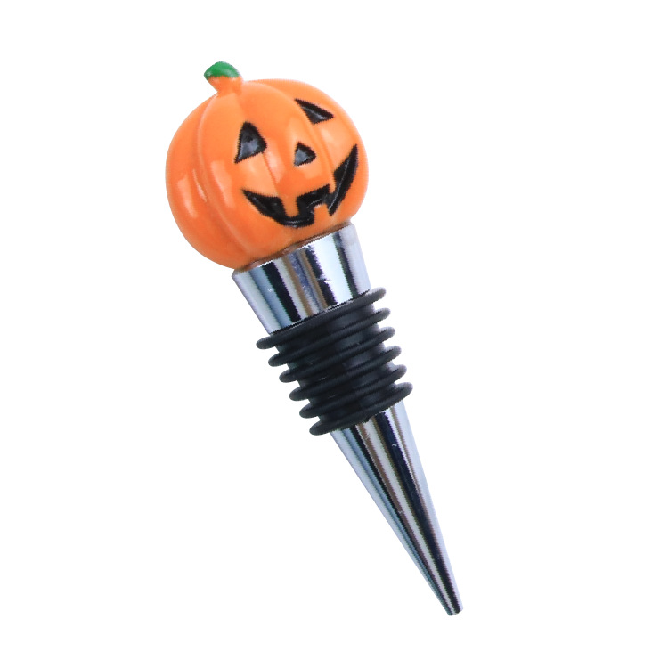 Kit de tapón de vino creativo anillo de vidrio de vino tinto anillo colgante de vidrio de vino Kit de tapón de vino de calabaza de Halloween