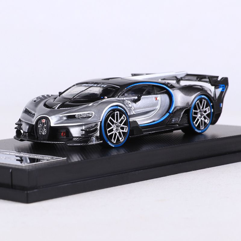 MJ 1:64 BUGATTI VISON GT 럭셔리카 로고 시뮬레이션 합금 자동차 모델 컬렉션 장식품