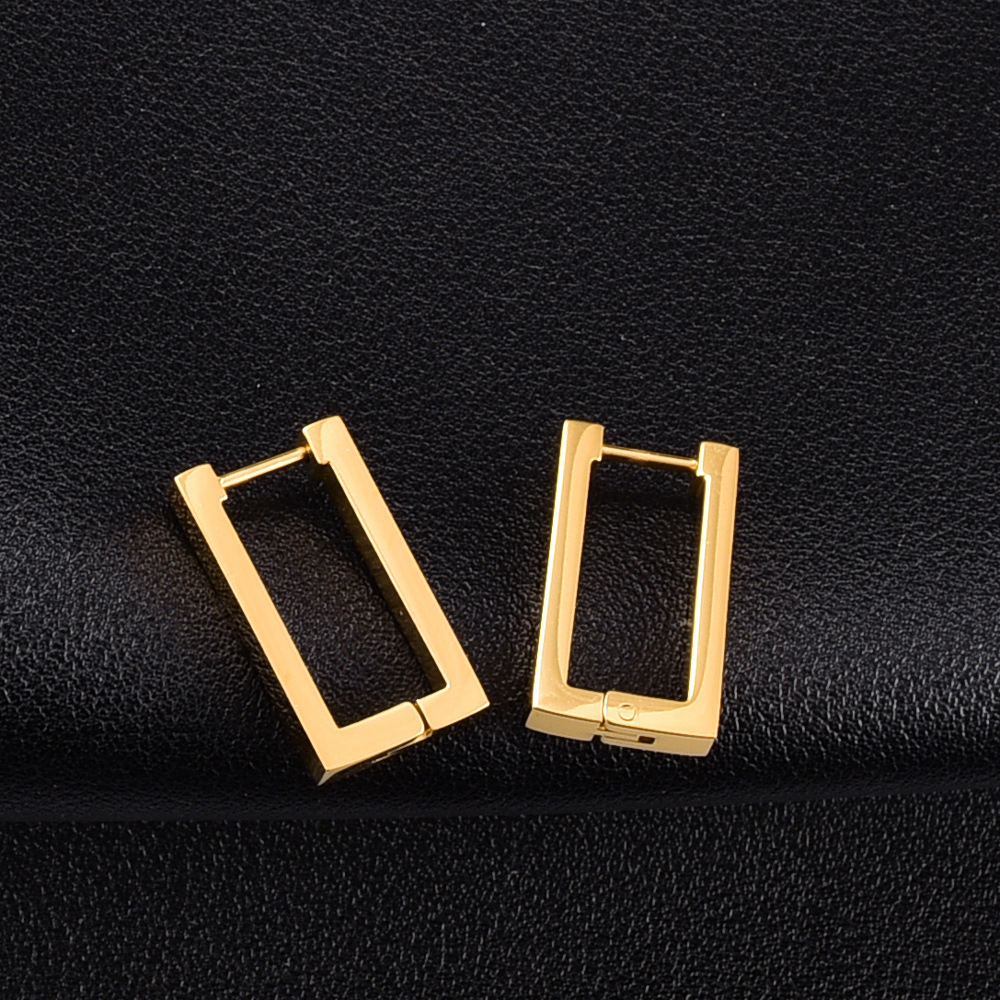 Wholesale Fashion Geometric Rectangular Titanium Steel Earrings display picture 3