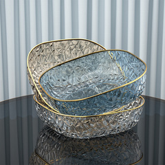 Luxury 2023 New Fruit Plate Household Living Room Coffee Table Dried Fruit Candy Basket Ins Network Red Plastic Snack Bowl 