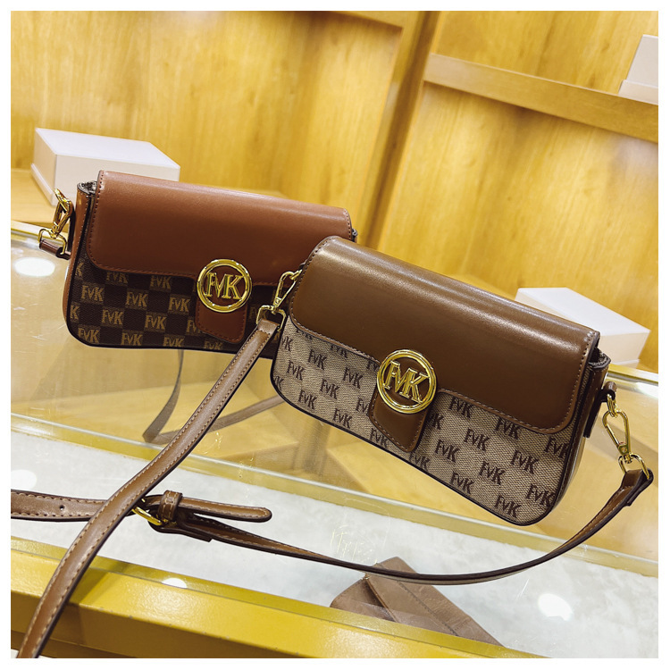 Borsa a tracolla Nicchia di personalità Nuova borsa a tracolla abbinata a colori con stampa retrò di alta qualità Borsa da donna per pendolarismo quotidiano_voghion.com