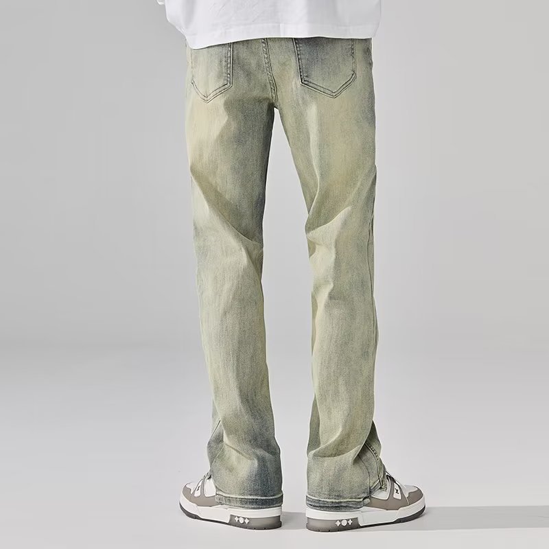 Vaqueros de moda anticuados lavados en la calle americana, pantalones largos de estilo vibe rectos sueltos de primavera y otoño para hombres