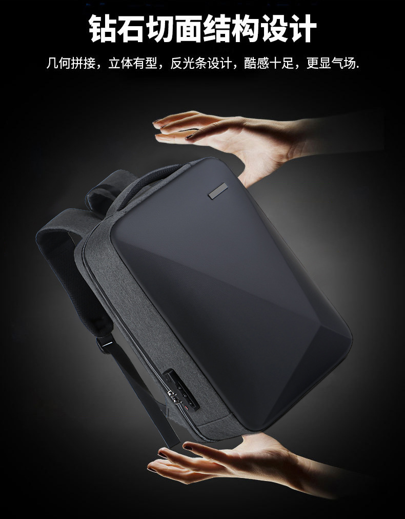 Multi-functional backpack, men's password lock, anti-theft schoolbag, student laptop bag, 15-inch and 16-inch with logo printing undefined