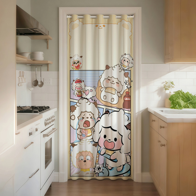 Lazy Sheep Cartoon Door Curtain No-Punch Kitchen Oil-Proof Door Curtain Bedroom Air Conditioning Door Curtain 2025 New Model Shade Curtain Lazy Sheep Cartoon Door Curtain No-Punch Kitchen Oil-Proof Door Curtain Bedroom Air Conditioning Door Curtain 2025 New Model Shade Curtain