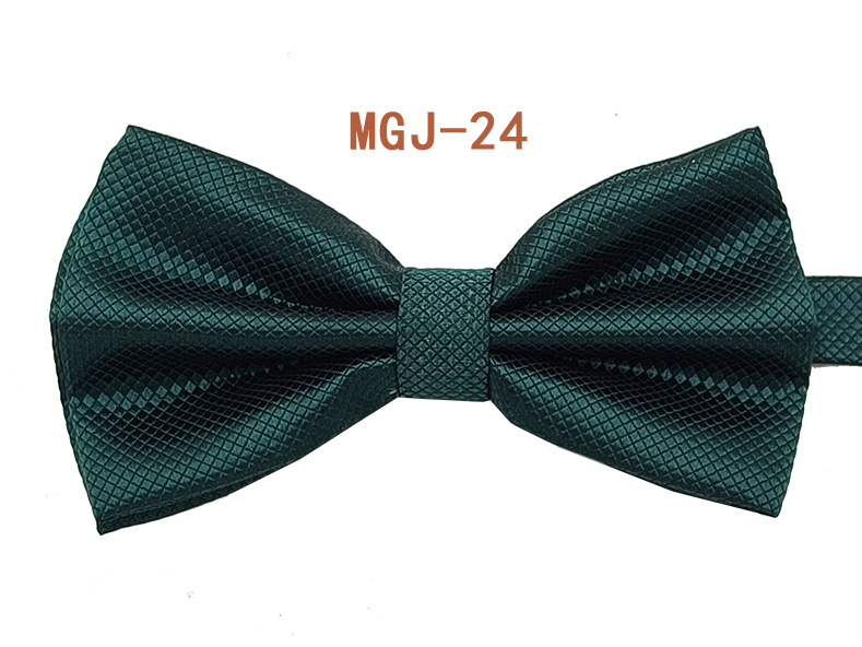 Pajarita negra de color sólido para hombre British Cube Spot Venta al por mayor Ropa formal Boda Doble pliegue Doble lazo de doble capa 27 colores