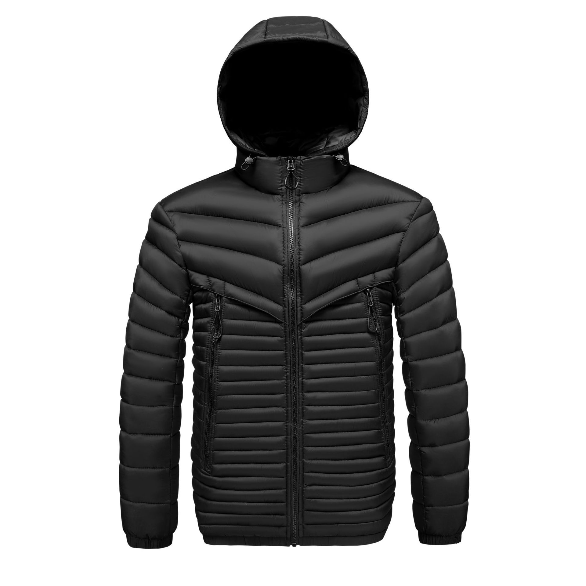 Rib Suit Padded Coat Men's Removable Cap Casual Loose Thickened Padded Jacket_voghion.com