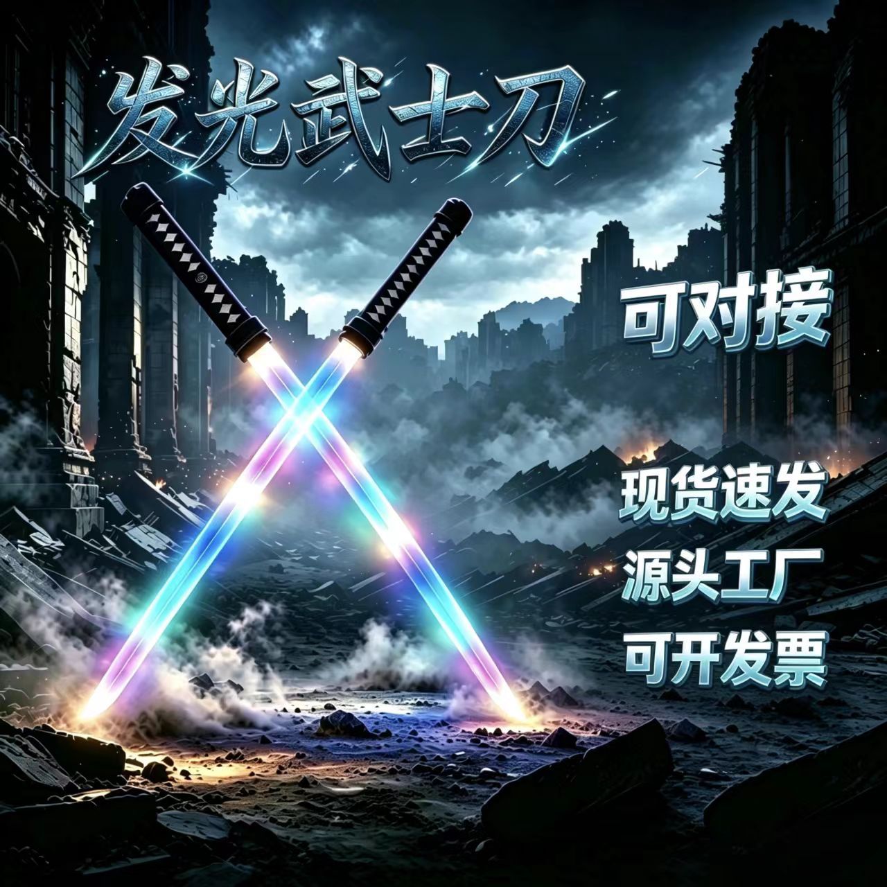 对接武士刀发光刀剑炫彩激光剑音乐声光效果音效对战手持儿童玩具