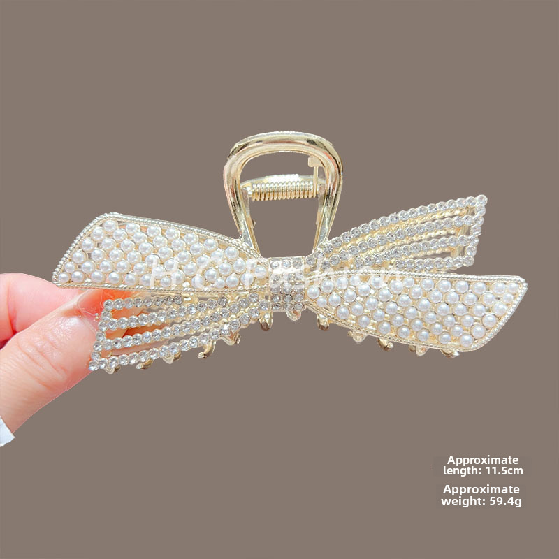 Temperamento Full Diamond Metal Shark Clip Hairpin Back Head Coil Hair Grab Clip Donna Primavera Estate Super Large Clip Copricapo Hair Grab_voghion.com
