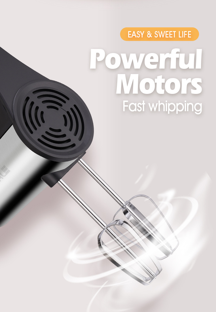 JAMAKY Home Frusta elettrica portatile Frusta ad alta potenza regolabile a 5 velocità e miscelatore per crema di farina_voghion.com