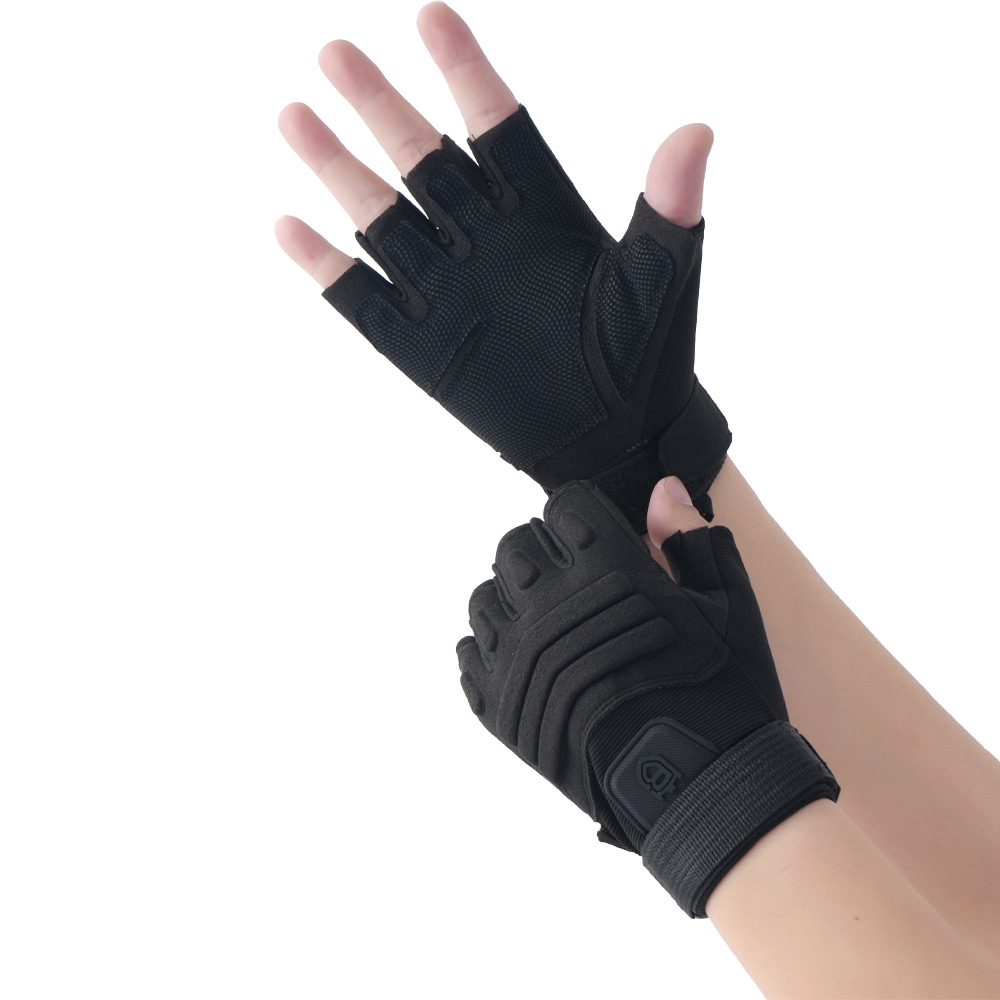Fitness guantes de medio dedo para hombres entrenamiento táctico al aire libre guantes de motocicleta resistentes al desgaste