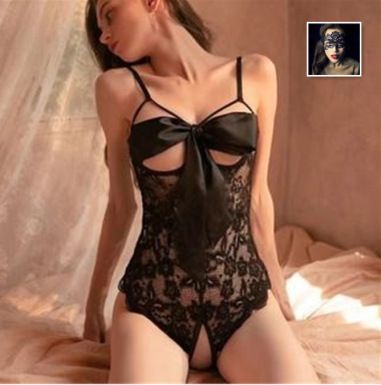 Lencería sexy gratis de arco sexy divertido pequeño pecho apretado coqueta pasión tentación de extremo abierto Mono para las mujeres más el tamaño