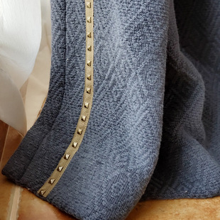 American-Style Curtains for Living Room and Bedroom, Thickened Cotton and Linen, British-Style Boys' Room, Full Blackout, Simple, Light Luxury, Simple European Style