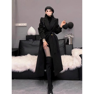 Ys8 Long Suit Collar Windbreaker Jacket for Women 2023 Autumn and Winter New Accessible Luxury Ready-Made Classy Fashion Thickeneded Woolen
