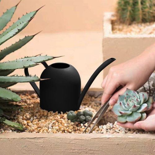Stainless steel long mouth flower watering kettle metal green plant watering kettle golden watering kettle small watering kettle gardening 500ML