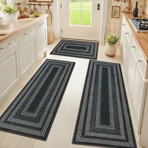 Almohadilla de suelo de cocina transfronteriza almohadilla de barro de diatomeas de viento bohemio almohadilla de suelo de absorción de agua y secado rápido dos juegos de almohadillas antideslizantes resistentes al desgaste