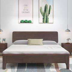 Full solid wood bed 1.5 meters, 1.8 meters modern minimalist Nordic bed for main bedroom rental room, simple and economical type