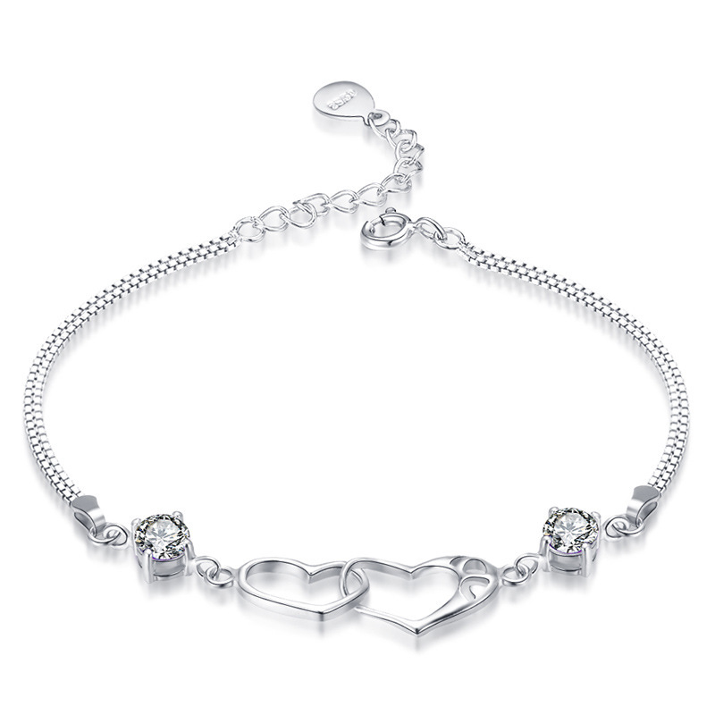 Pulsera de amor de plata esterlina S925 mujer coreana simple nicho de diseño pulsera de plata personalidad moda joyas de mano versátiles