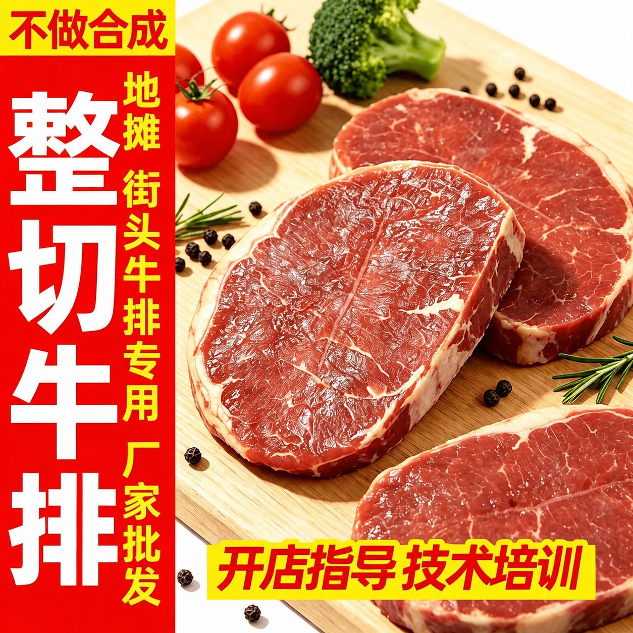街头西餐厅批发自助餐商用半成品整块整切菲力眼肉黑椒西冷牛排
