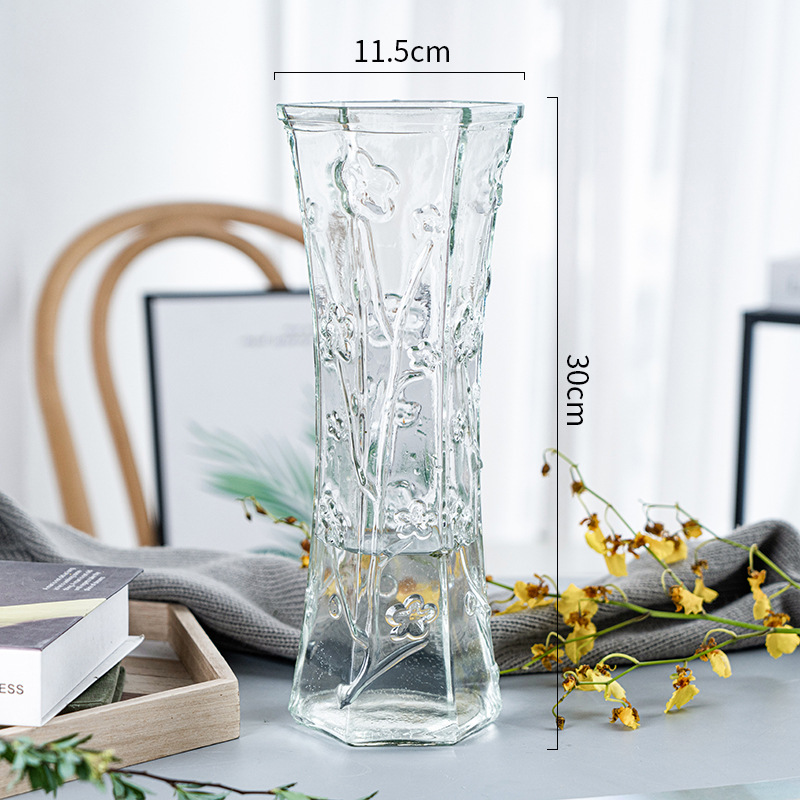 육각매화투명유리병X3