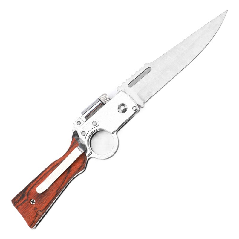 Cuchillo plegable al aire libre multifuncional de acero inoxidable AK47 Cuchillo plegable al aire libre de acero inoxidable directo de fábrica con luz