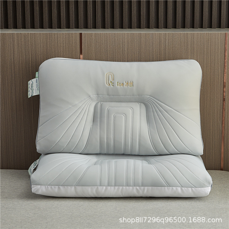 New Entry Luxury Cloud Sense 0 Degree Ice Silk Latex Cool Sense Jelly Pillow Neck Protection SPA Pillow Pillow Core for Hair Wholesale