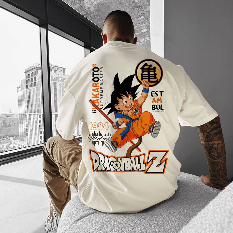 Dragon Ball Super Son Goku Anime Personalized Printed Heavyweight Pure Cotton T-Shirt, Stylish Cartoon Unisex Short-Sleeve T-Shirt Dragon Ball Super Son Goku Anime Personalized Printed Heavyweight Pure Cotton T-Shirt, Stylish Cartoon Unisex Short-Sleeve T-Shirt