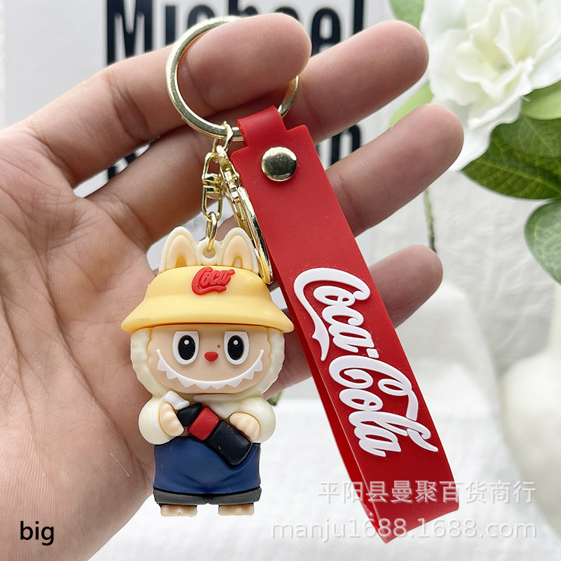 卡通拉布布挂件公仔可口可乐拉布布pvc钥匙扣盲盒挂饰服装辅料配|undefined