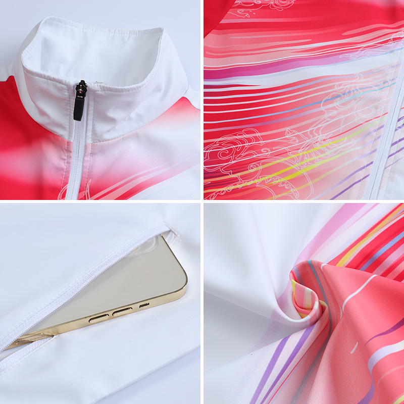 Traje deportivo con cuello alto, estampado digital, para primavera y otoño, ropa deportiva para hombres y mujeres, ropa para grupos de voluntarios