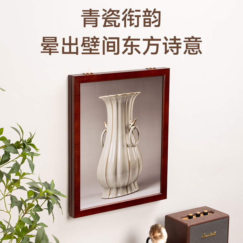 电表箱装饰画榉木胡桃色电闸配电箱挂画遮丑免打孔新中式餐厅壁画|undefined