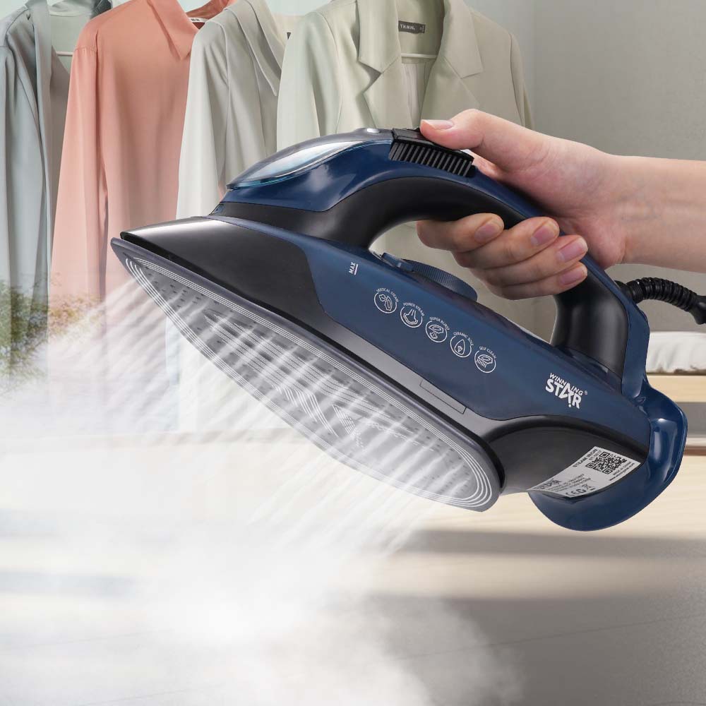 WINNINGSTAR Casa de comercio exterior 2200W chorro de agua seco explosión vapor multifuncional placa inferior de cerámica plancha eléctrica