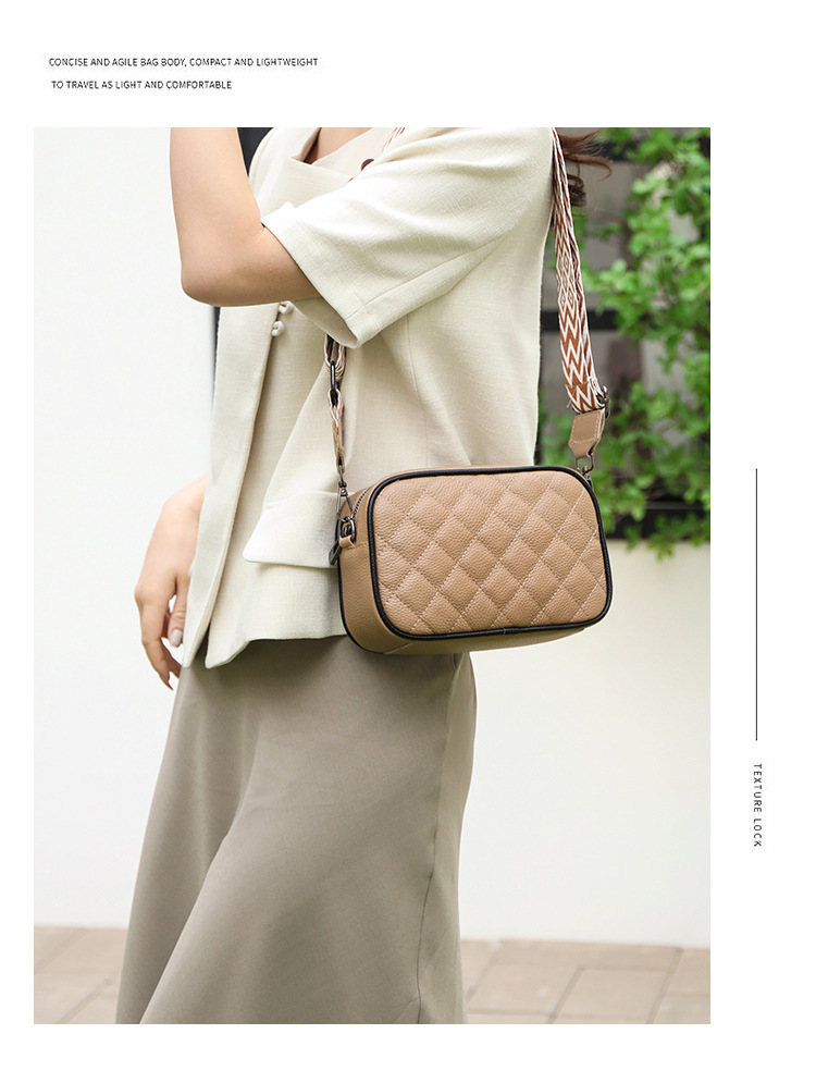 Women's Crossbody Bag Versatile Diamond Leather Shoulder Bag_voghion.com