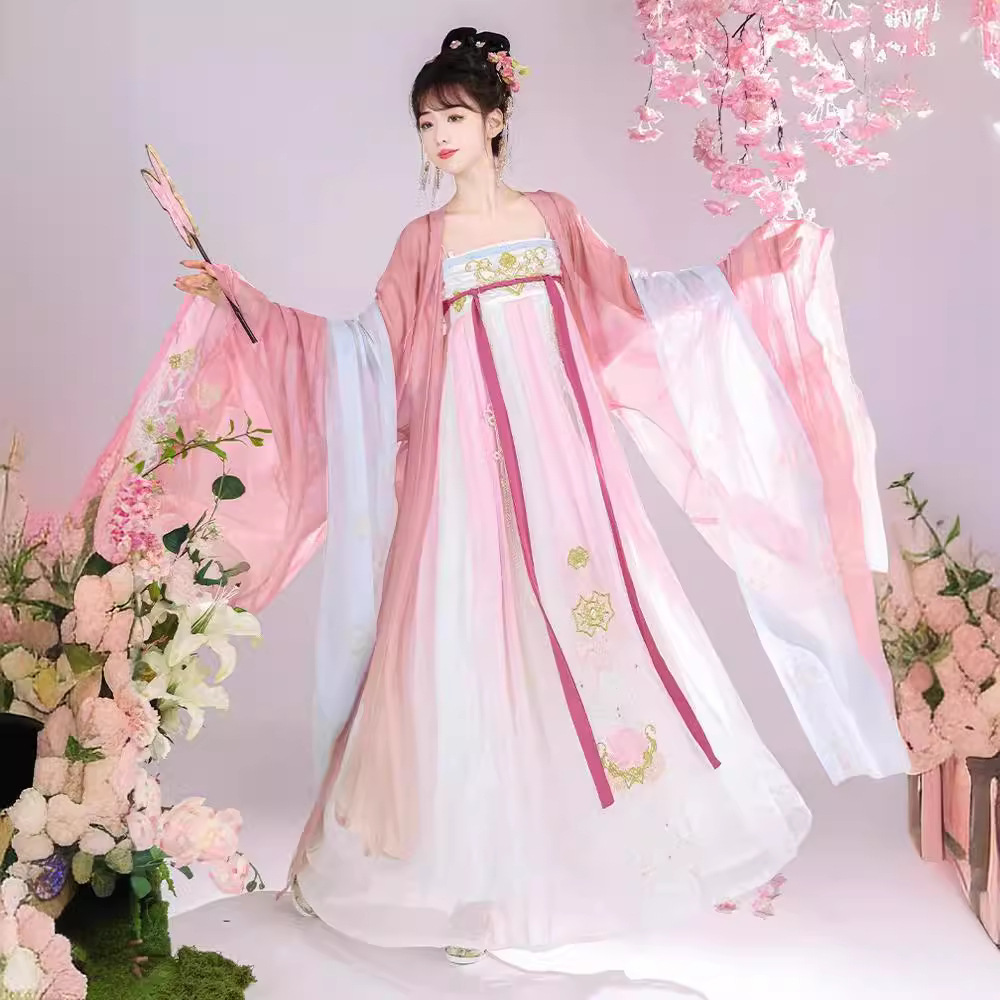 Hanfu suit Tang Hanfu Women's Embroidered Chebula Skirt Improved Chest-length Tang Ancient Suit Spring and Summer suit