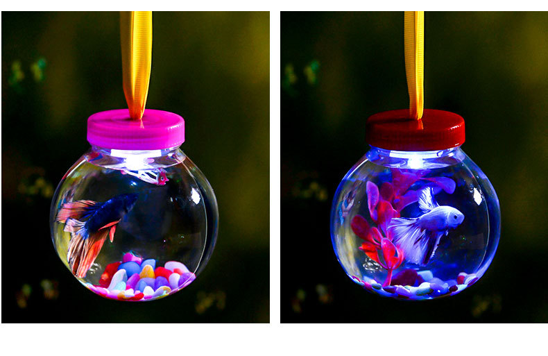 塑料斗鱼缸 鱼瓶 水母杯 水族金鱼缸 地摊夜市手提