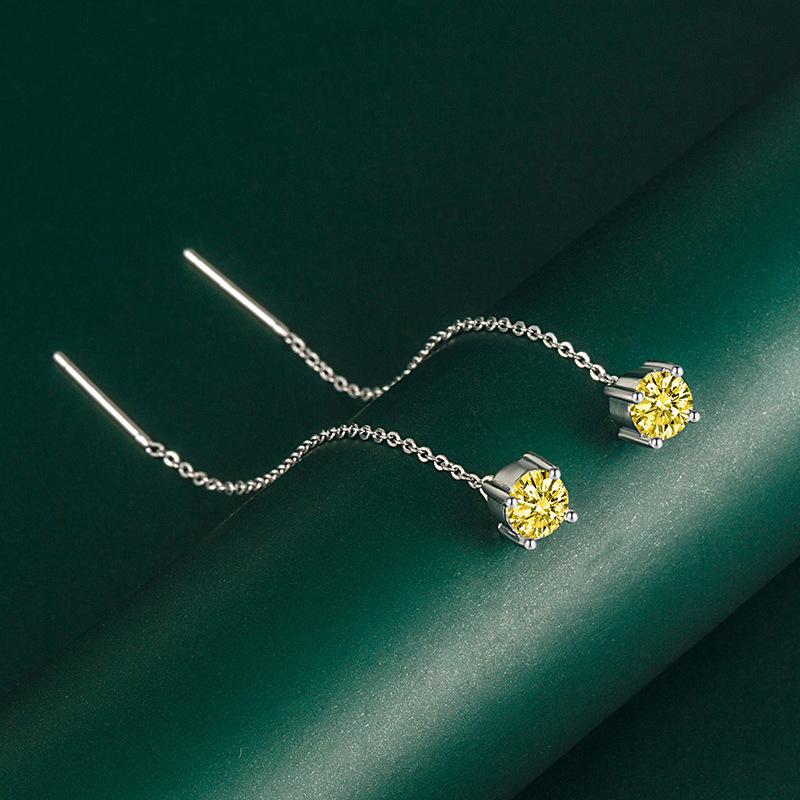 Fashion Square Copper Plating Zircon Drop Earrings 1 Pair