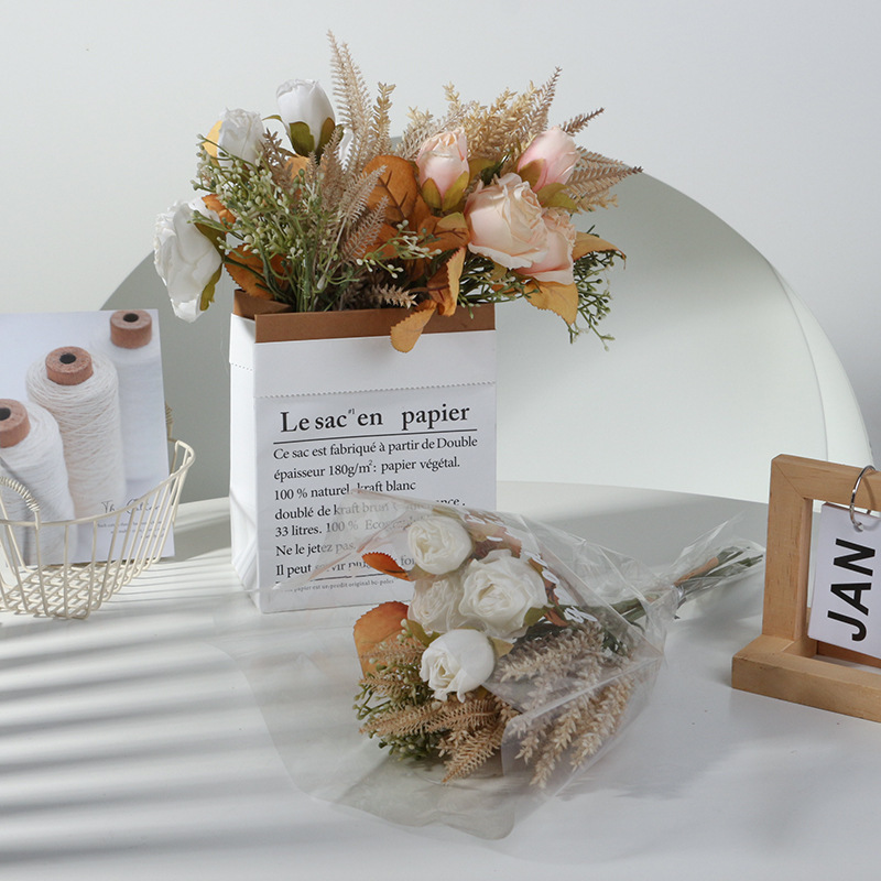 ins artificial bouquet photo props photography background decoration online red home decoration fake flower small Zou sentence Rose