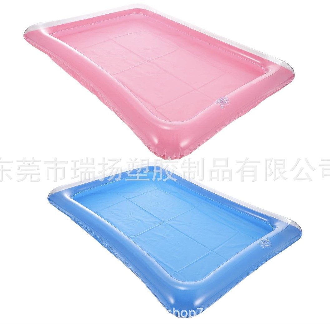 pvc充气冰吧 跨境泳池派对冰镇托盘 长方形冰镇充气冰槽
