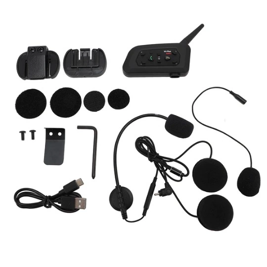 V6 Plus motorcycle helmet intercom machine full -duplex Bluetooth riding real -time intercom dual -pack foreign trade thermal sales