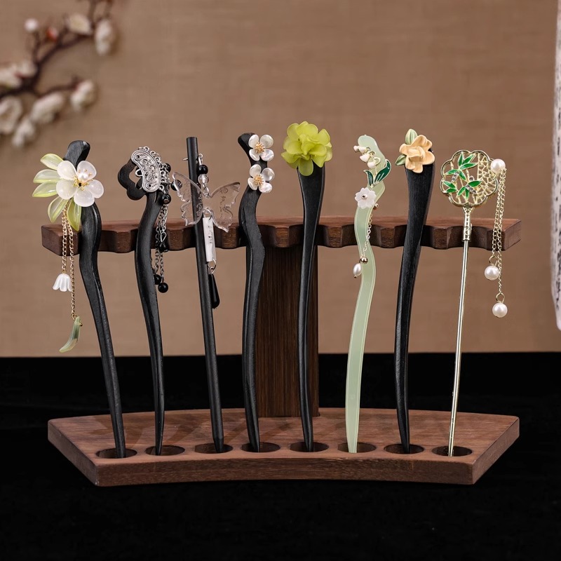 Ruyi Ping An Lock Horquilla Mujer Sensación avanzada Nueva horquilla china Estilo antiguo Cheongsam Horquilla de madera Horquilla Hanfu